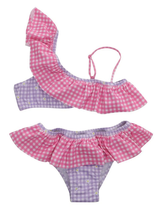 Costume Saint Barth Bambina | 2 Pezzi Rosa a Quadri | Mc2 Outlet Mc2 Saint Barth