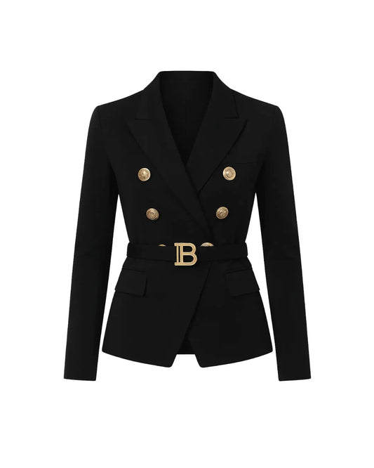 Giacca Balmain Donna | Modello Blazer Doppiopetto | Nero Balmain