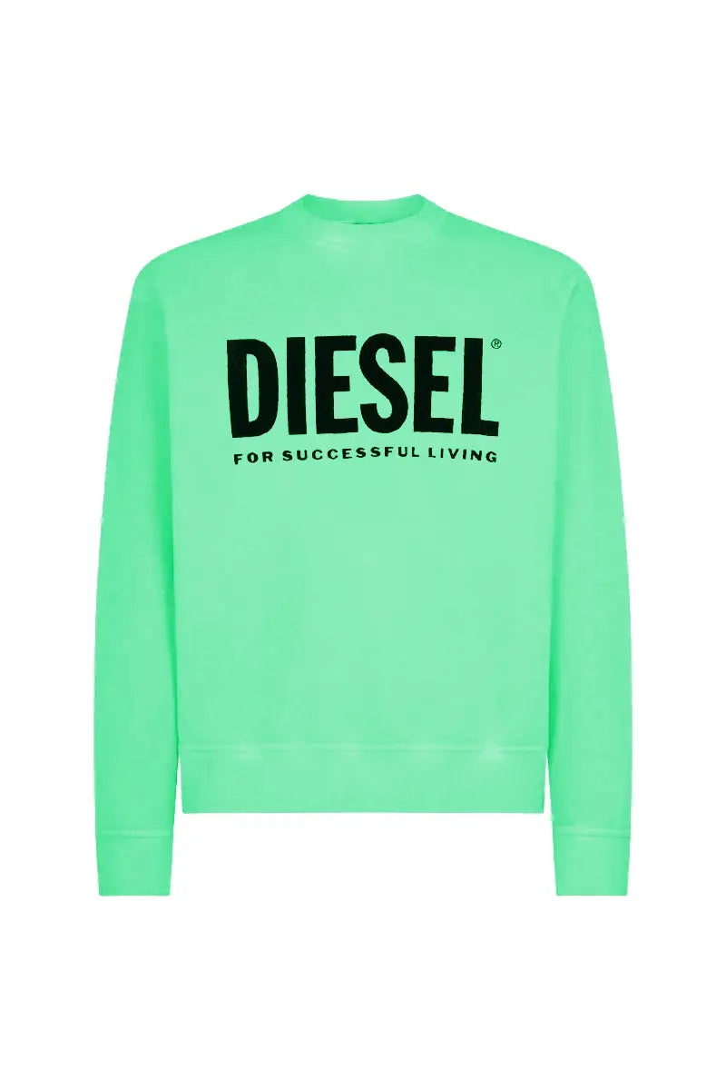 Felpa Diesel | Verde Fluo con Logo | Outlet Diesel