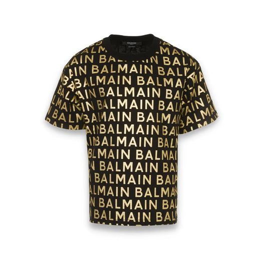 T-SHIRT BALMAIN LOGO ALL OVER GOLD (8060475769112) (9090356019527)
