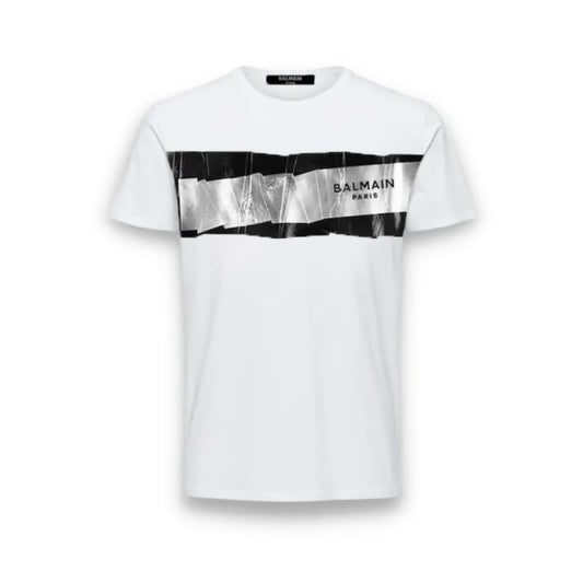 T-SHIRT BALMAIN MINI LOGO SILVER ★ (7401196617922) (6797952417925)