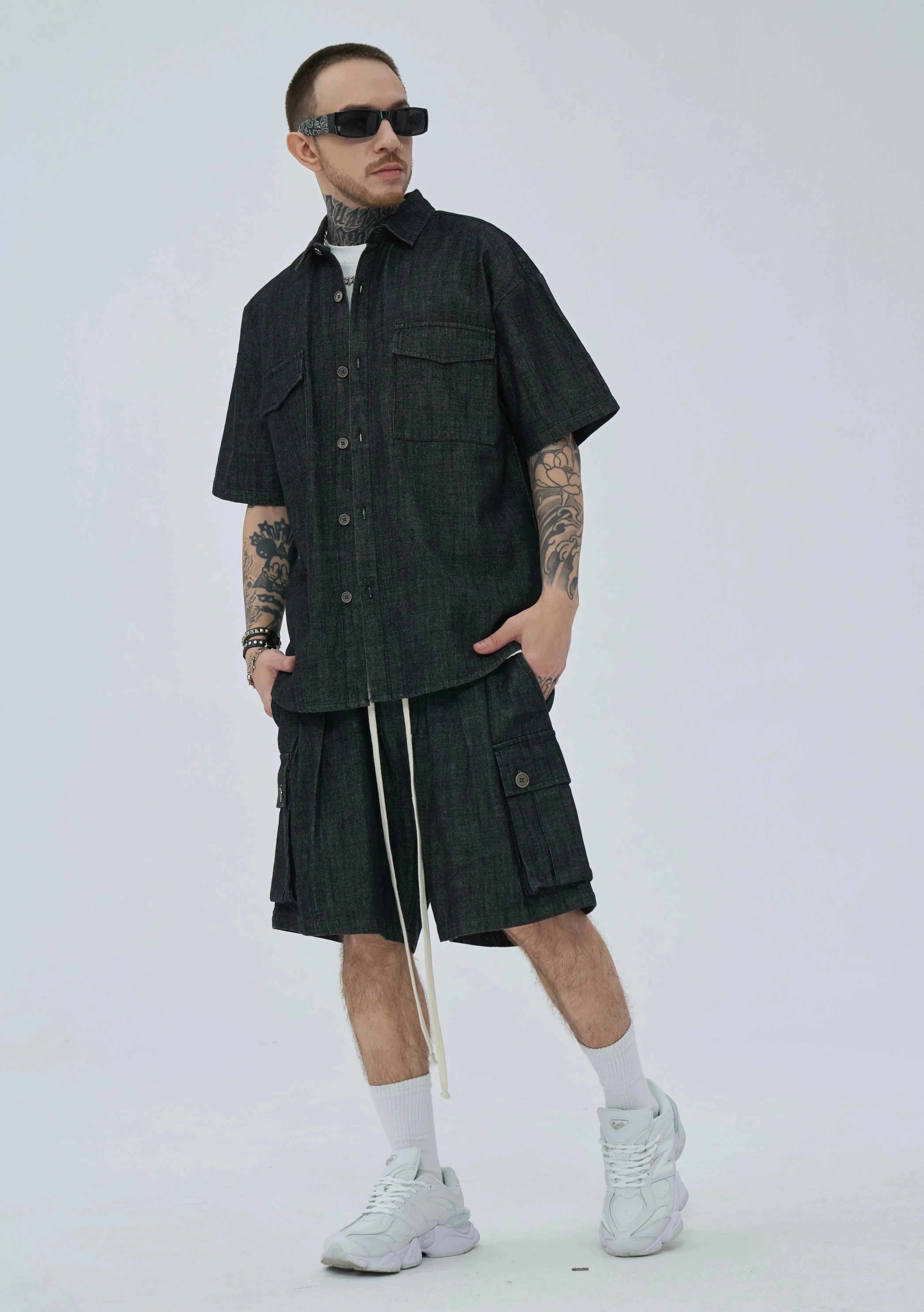 camicia completo coordinato uomo duca homme home seta oversize