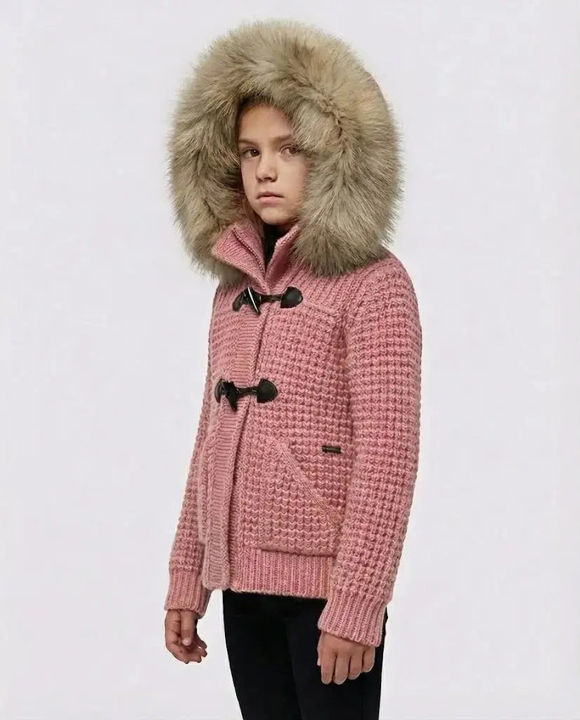 bark bambino bambina giubbotto con pelliccia nero outlet saldi 