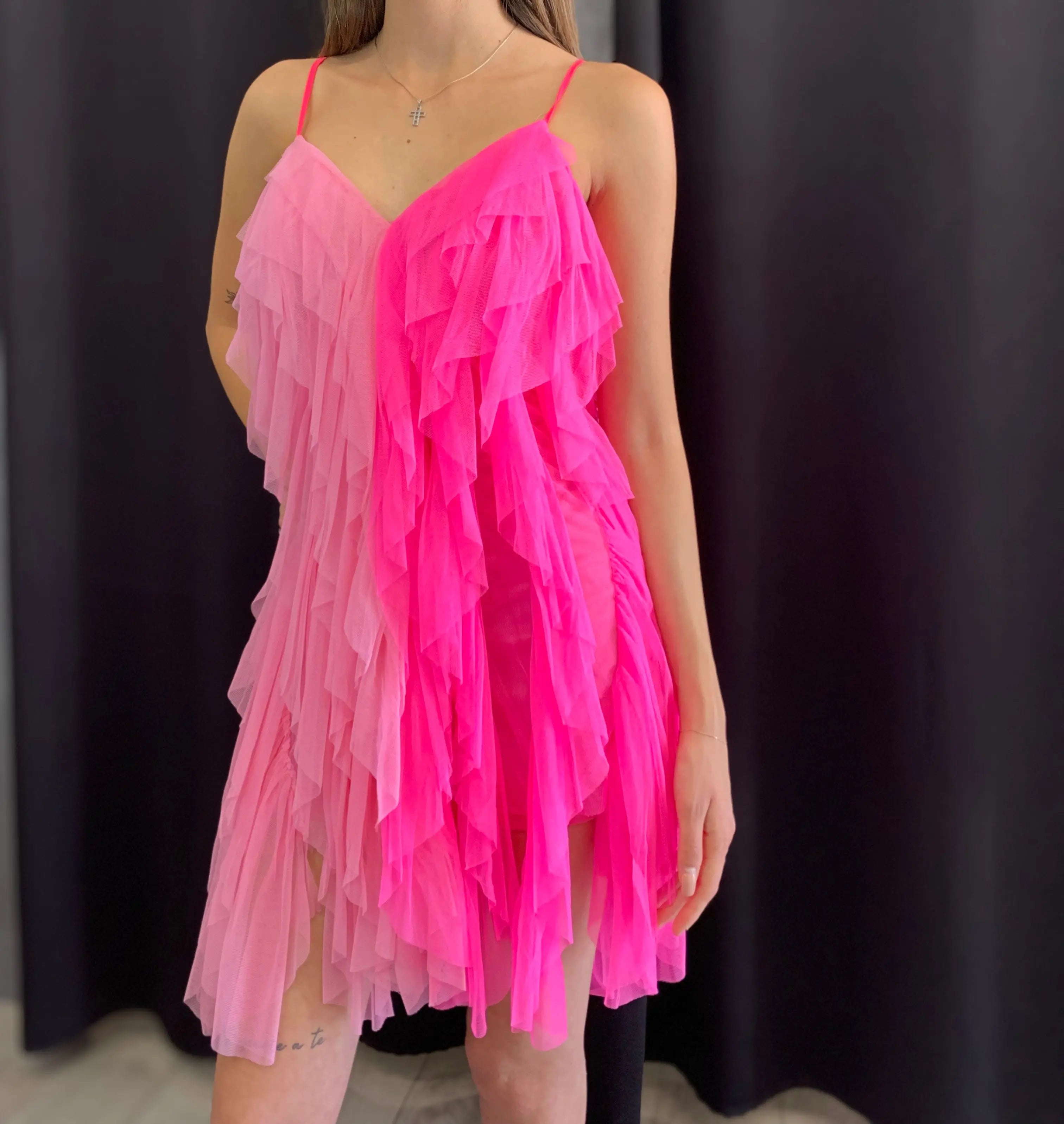 Tulle Aniye By Vestito Fucsia Vestiti Aniye By Abito Tulle Vestito