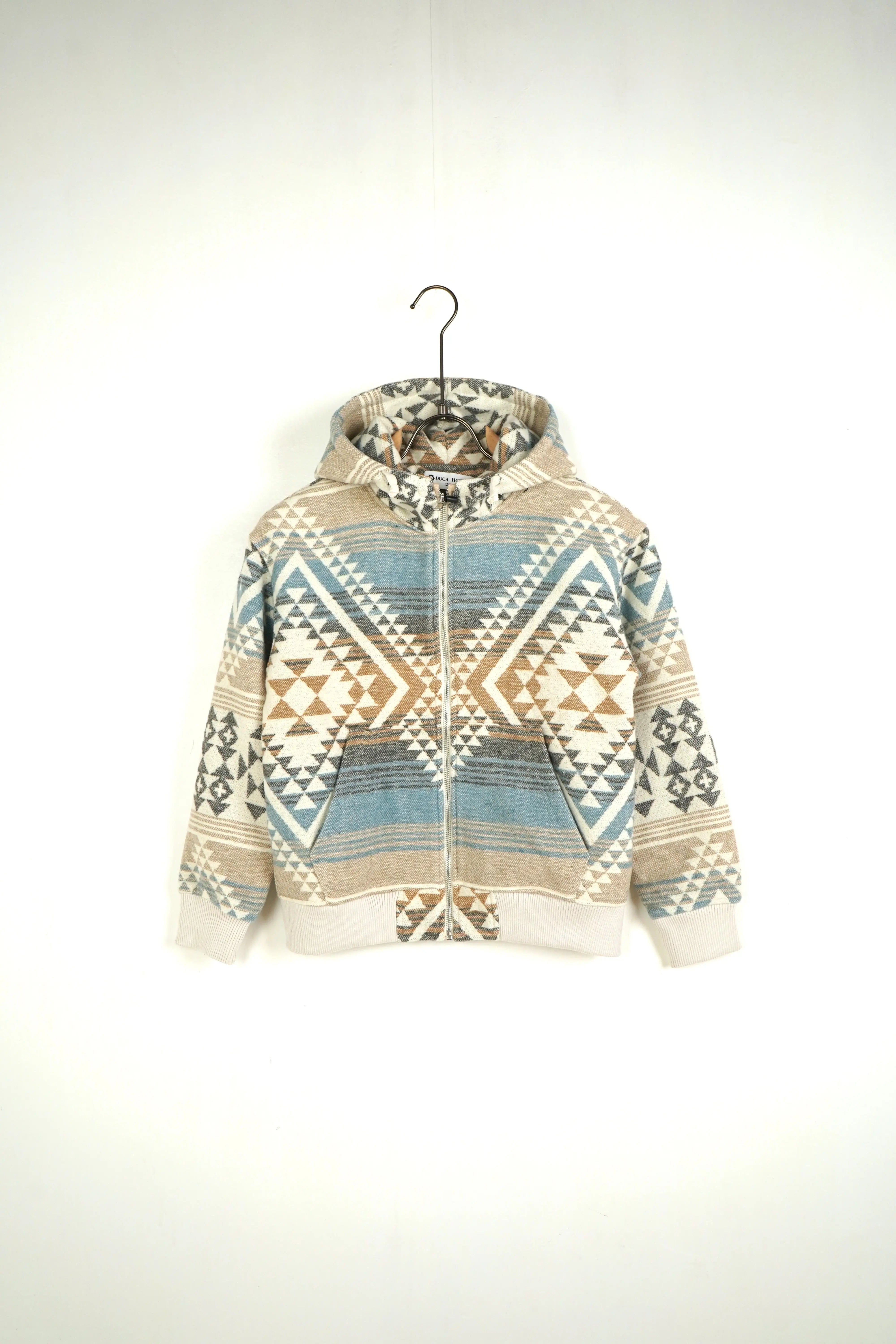 Felpa Duca Homme Bambino | Modello Oversize | Zip | Fantasia | Beige Duca Homme