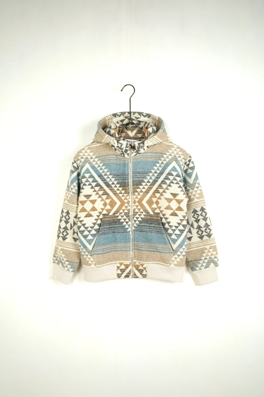 Felpa Duca Homme Bambino | Modello Oversize | Zip | Fantasia | Beige Duca Homme