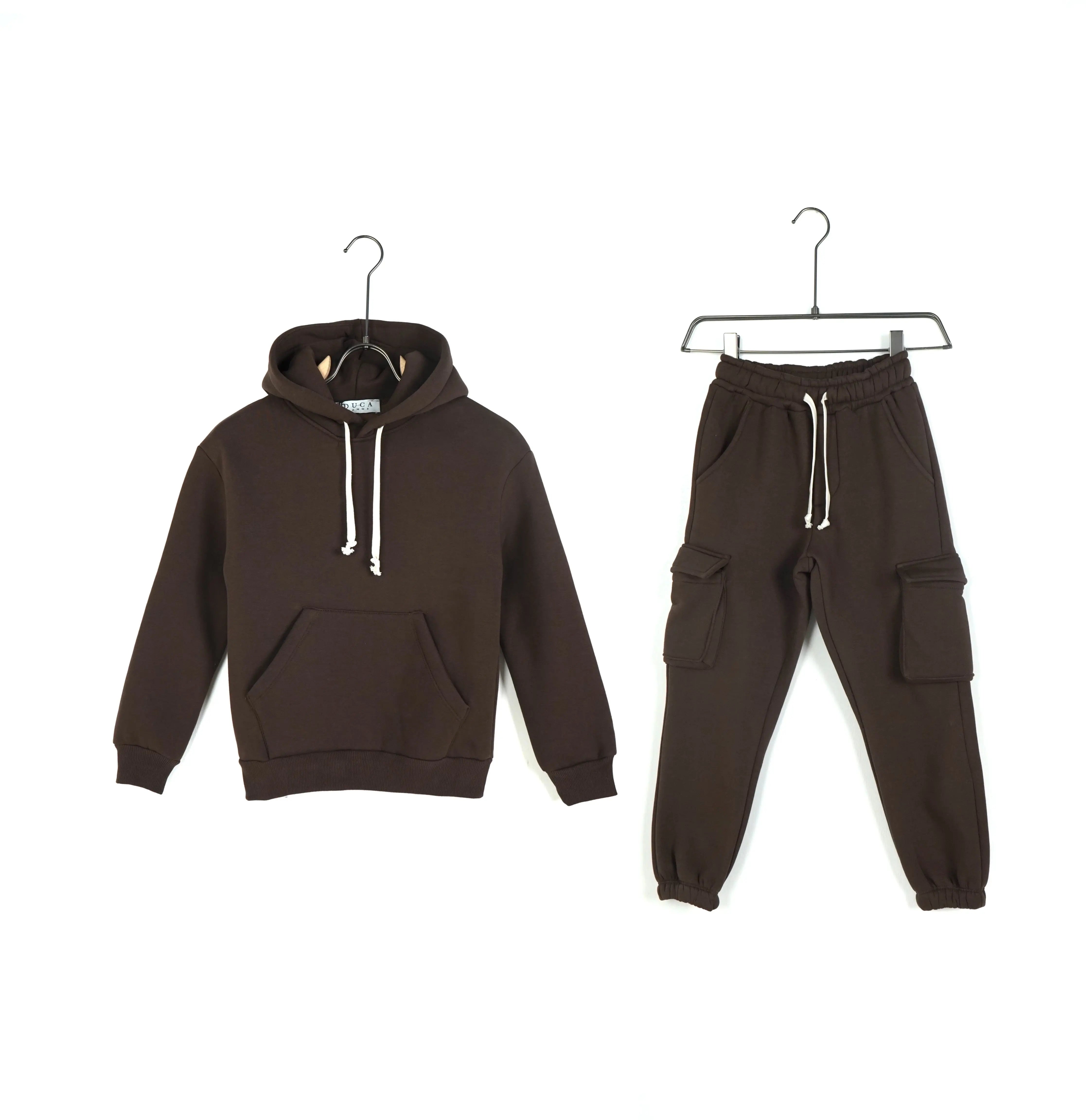 Tuta Duca Homme Bambino | Coordinato Felpa e Pantaloni | Marrone Duca Homme