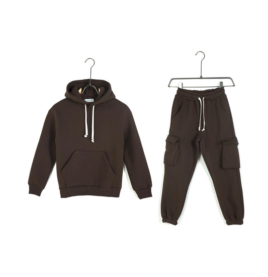 Tuta Duca Homme Bambino | Coordinato Felpa e Pantaloni | Marrone Duca Homme