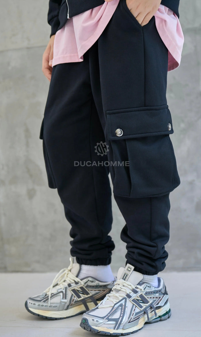 Pantalone Tuta Duca Homme Bambino Nero Hype Outlet
