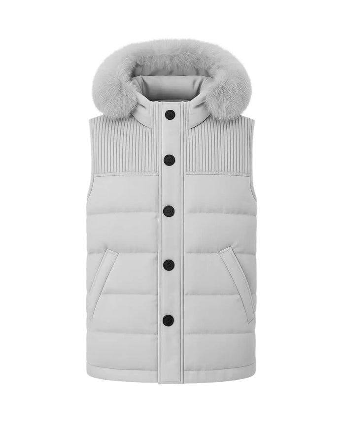 Smanicato Bark Bianco con Pelliccia | Modello Uomo Bark