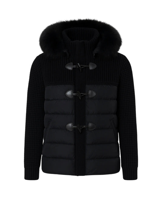 Bark Nero con Pelliccia | Piumino con Tasche | Uomo e Donna Bark