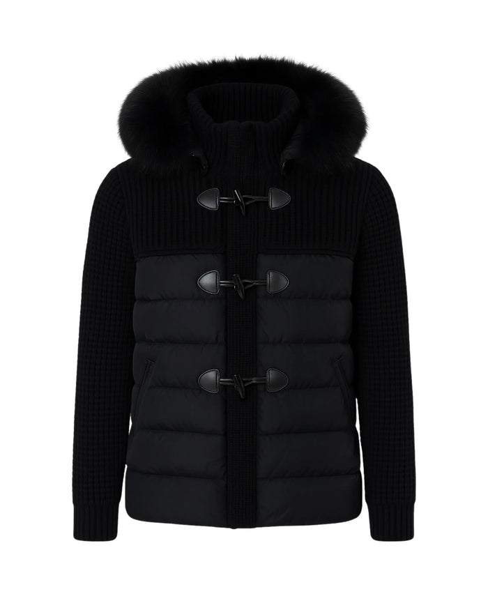 Bark Nero con Pelliccia | Piumino con Tasche | Uomo e Donna Bark