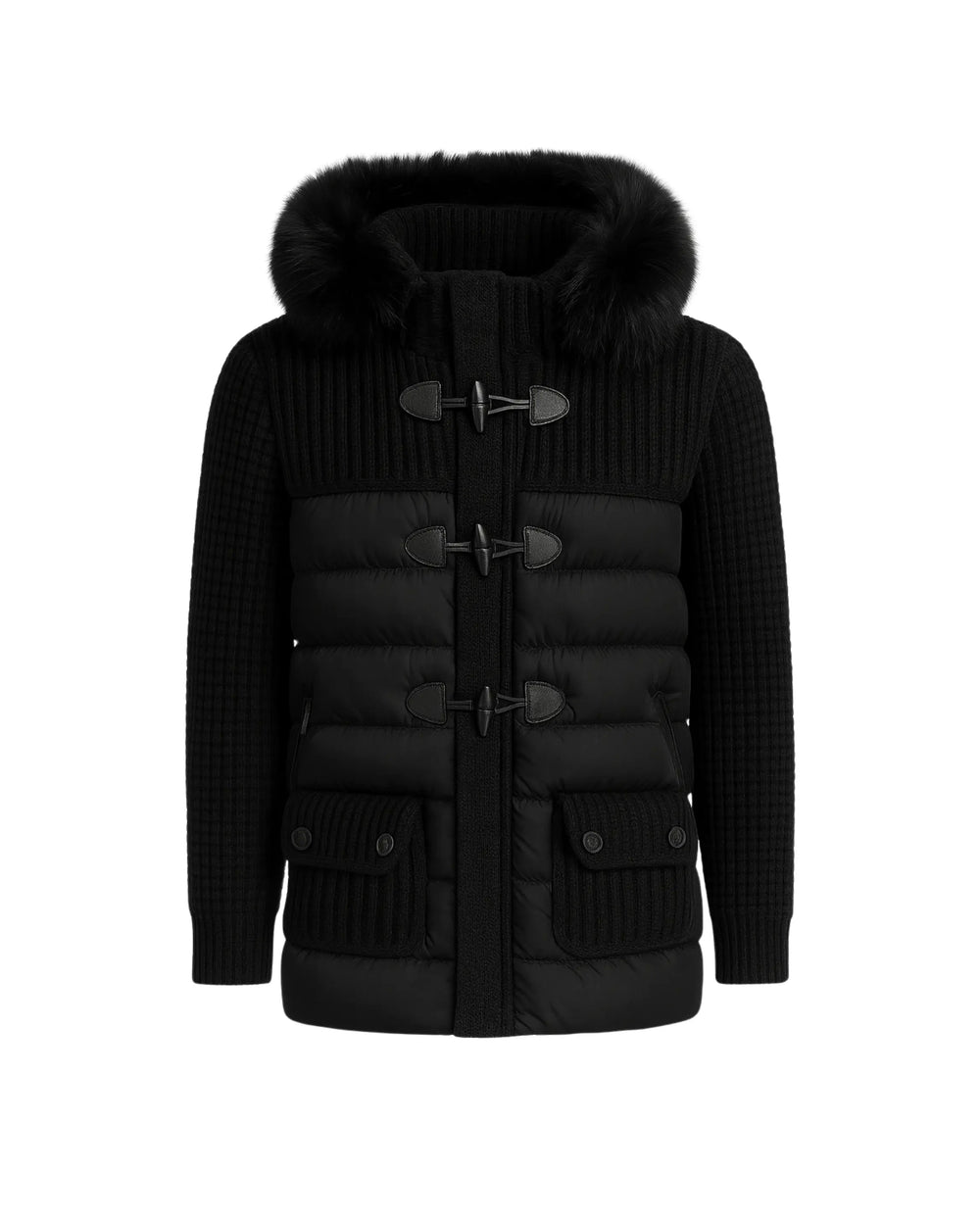 Bark Nero con Pelliccia | Piumino Unisex | Uomo e Donna Bark
