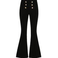 Pantaloni Balmain Donna | Bottoni Oro | Nero Balmain