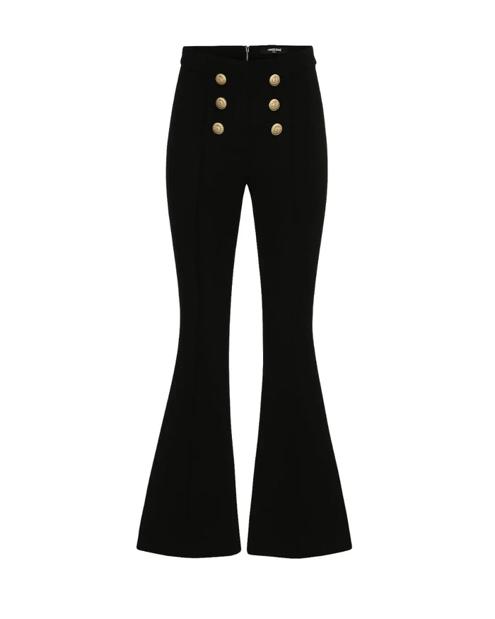 Pantaloni Balmain Donna | Bottoni Oro | Nero Balmain