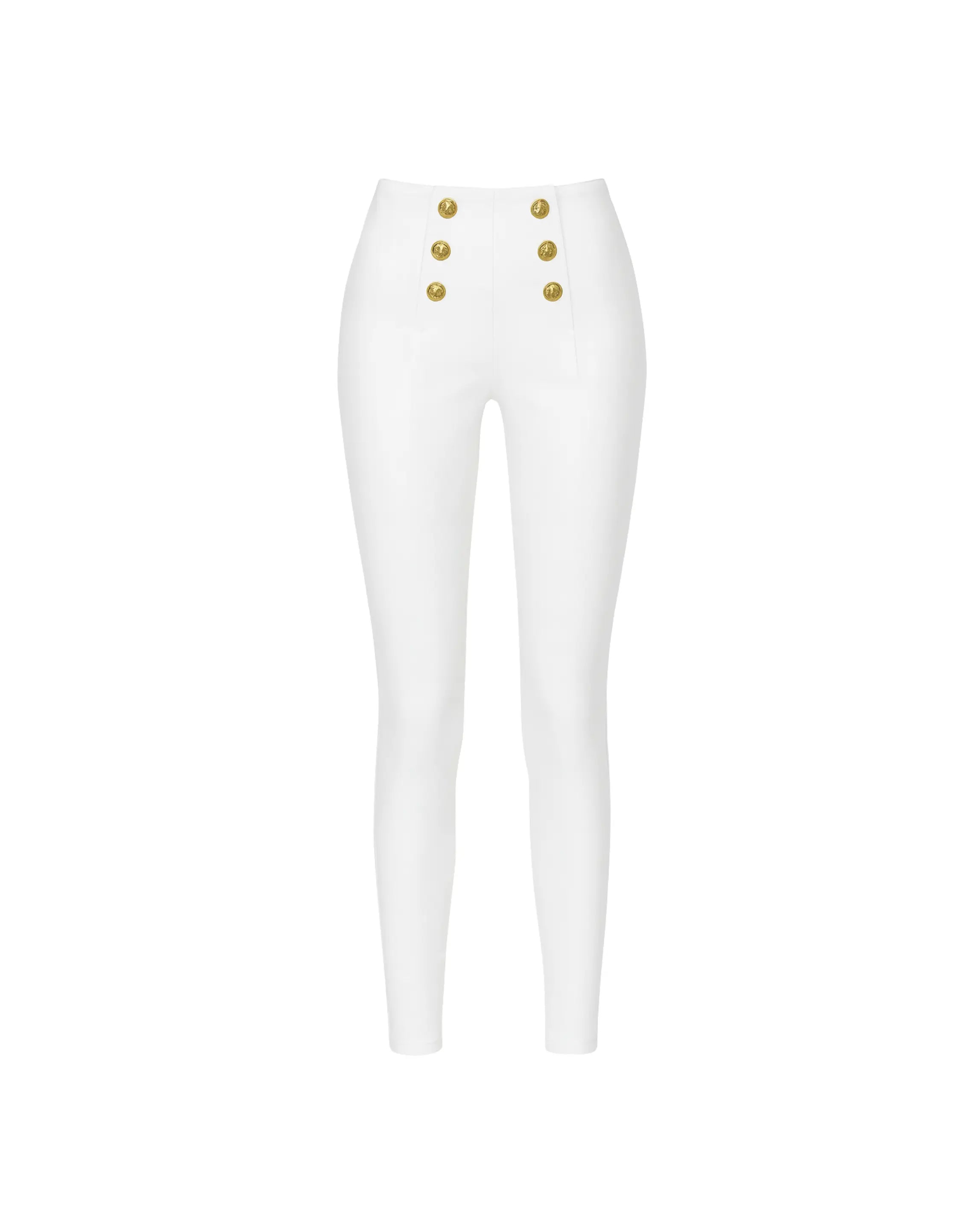 Pantaloni Balmain Donna | Bottoni Oro | Bianco Balmain