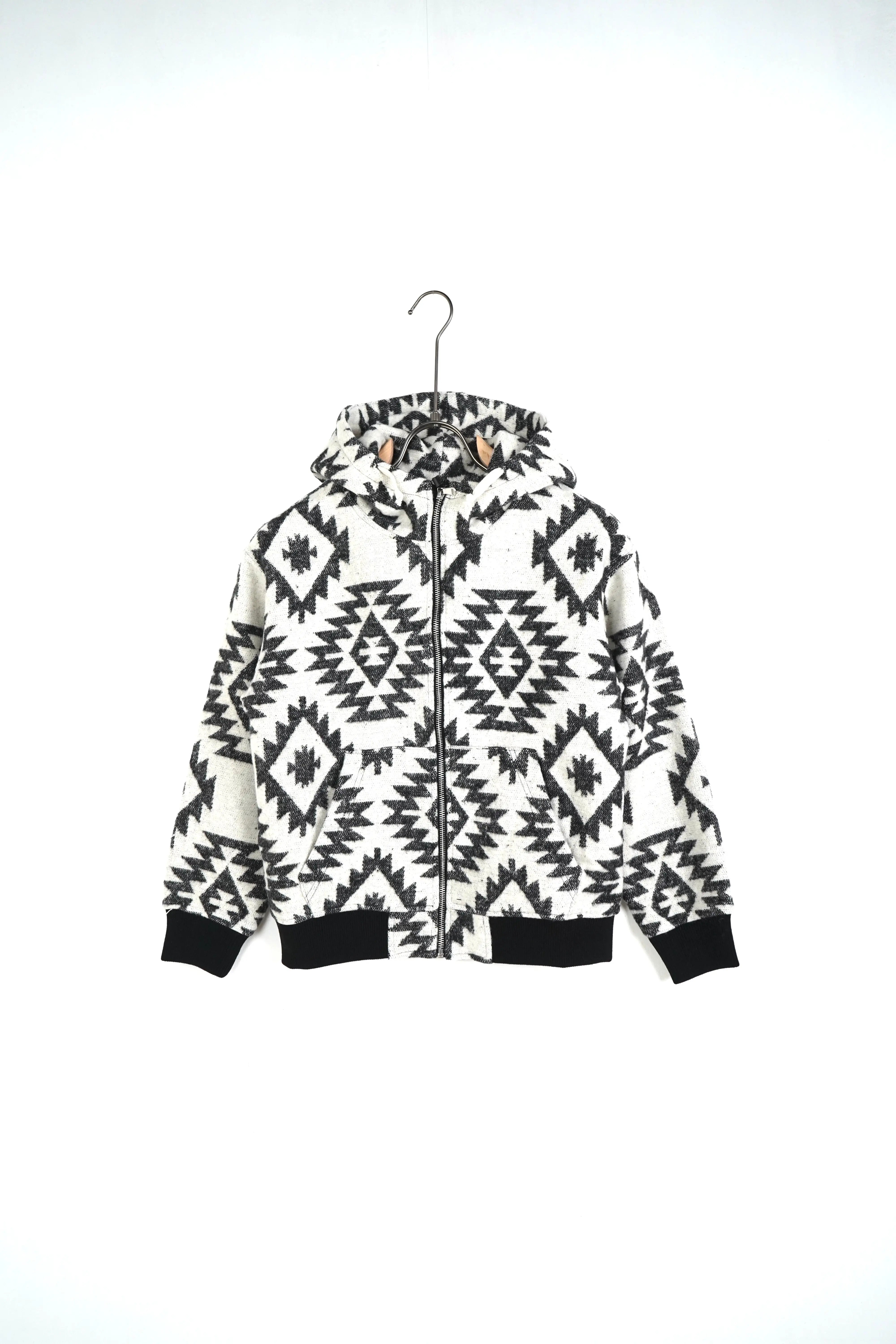 Felpa Duca Homme Bambino | Modello Oversize | Zip | Fantasia | Bianco Duca Homme