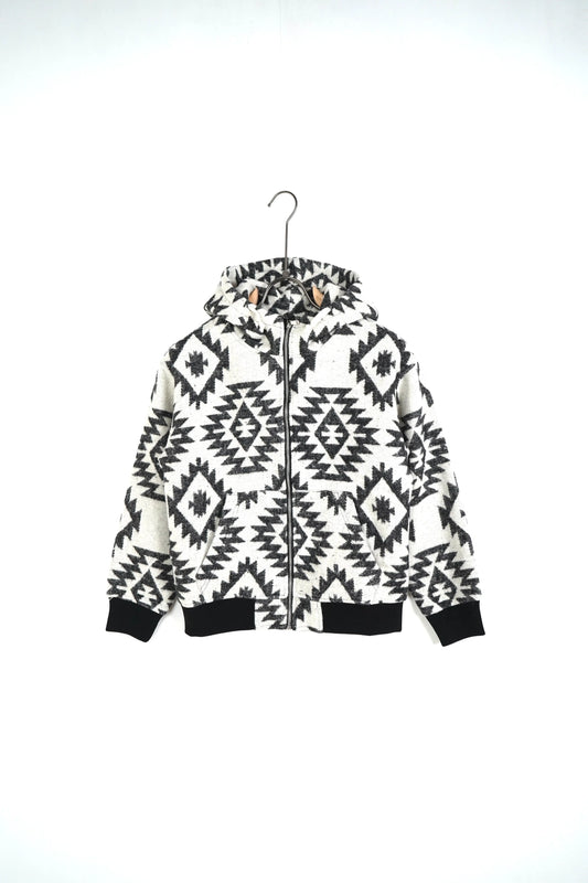 Felpa Duca Homme Bambino | Modello Oversize | Zip | Fantasia | Bianco Duca Homme