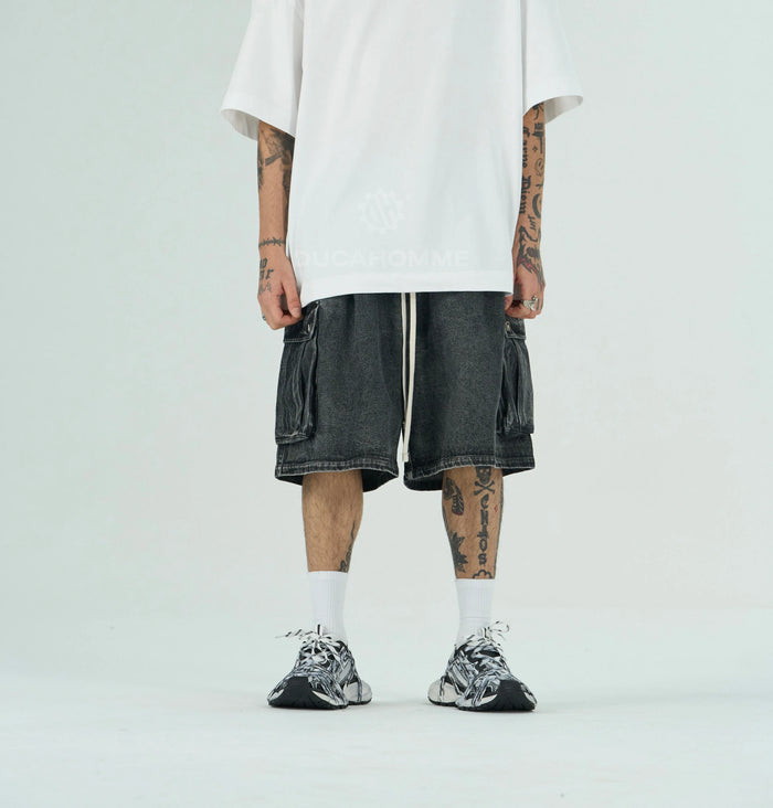 Pantaloncini Cargo Denim Duca Homme Grigio Duca Homme