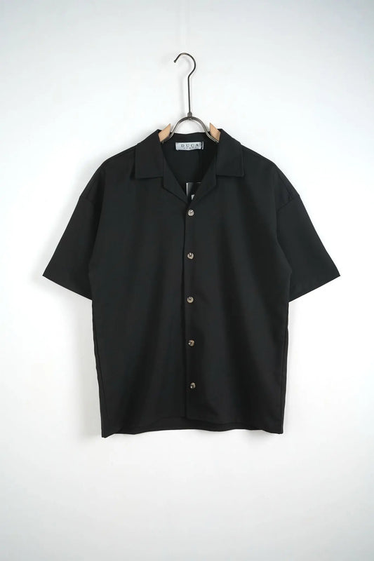 camicia nera oversize duca homme