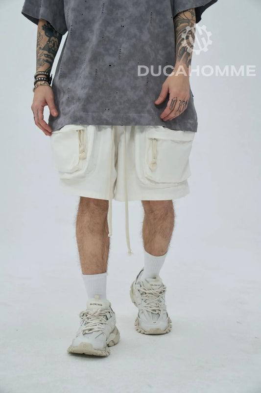 bermuda pantalone estivo cotone lacci tasche frontali duca homme