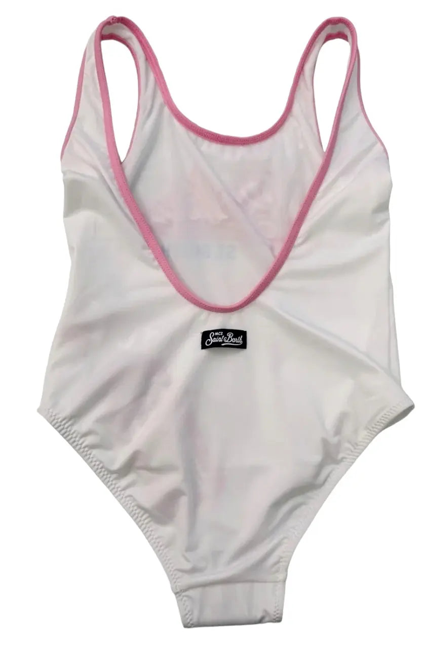 Costume Saint Barth Bambina | Intero Logo Barbie | Mc2 Outlet Mc2 Saint Barth