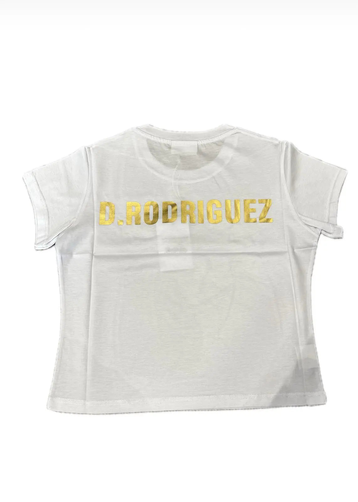 t shirt maglia maglietta diego rodriguez donna corta logo oro