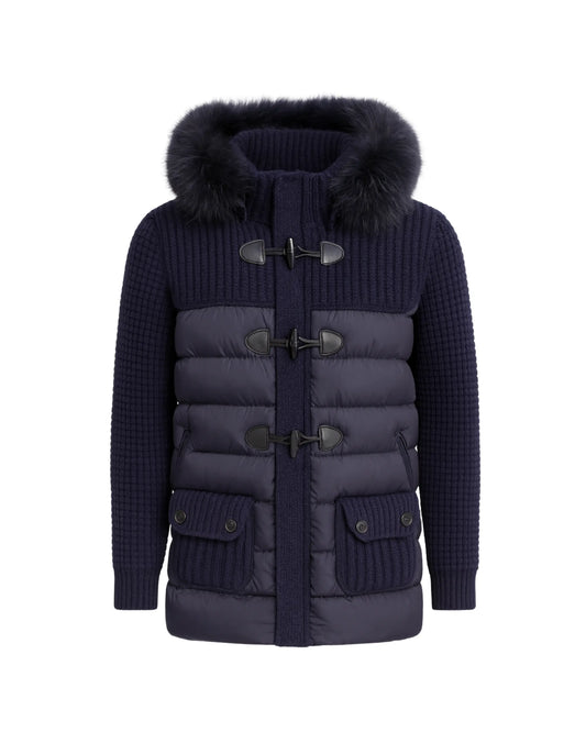 Bark Blu con Pelliccia | Piumino Unisex | Uomo e Donna Bark