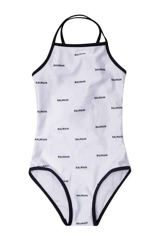 Costume Balmain Donna | Modello Intero | Logo | Bianco Balmain