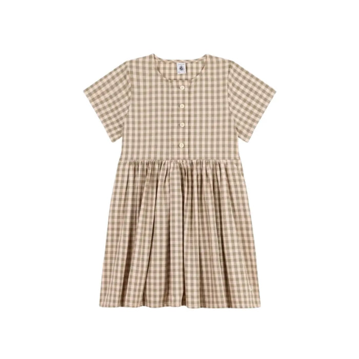 ABITO A MANICHE CORTE IN SEERSUCKER BAMBINA PETIT BATEAU (8945465852244) (9670046122311)