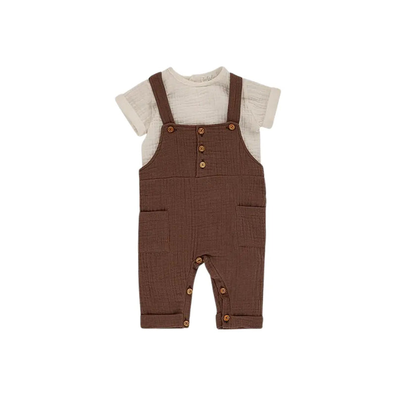 COMPLETO SALOPETTE E MAGLIETTA DA NEONATO LALALU' (8945862508884) (9669966823751)