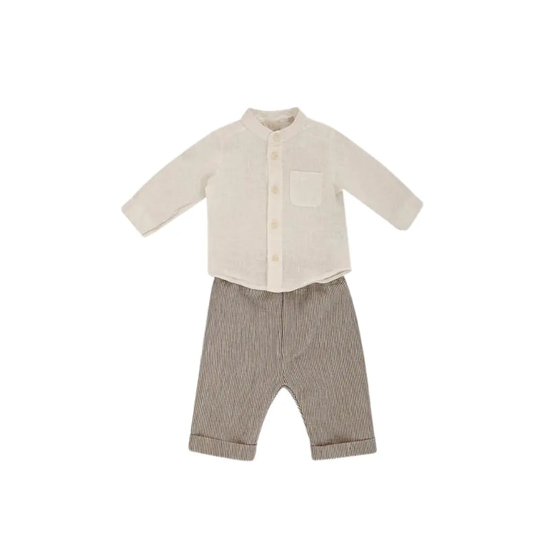 COMPLETO CAMICIA E PANTALONI A RIGHE DA NEONATO LALALU' (8945811685716) (9669967184199)