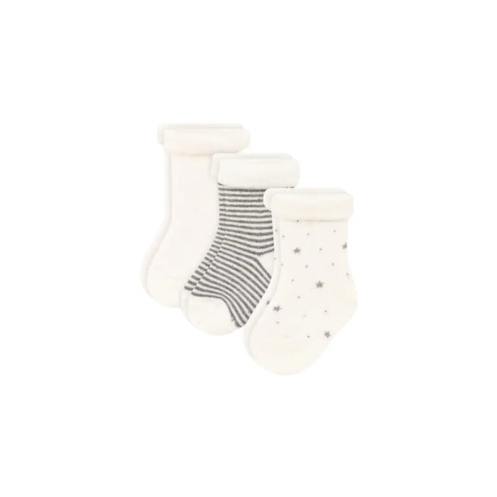 TRIO DI CALZINE NEONATO LAVORATE A MAGLIA PETIT BATEAU (8853500658004) (9670057361735)