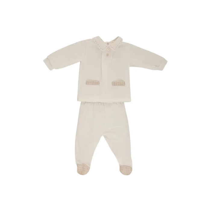 COMPLETINO IN JERSEY BIELASTICO CON DUE PEZZI MAGLIETTA E GHETTINE DA NEONATO LALALU' (8945794023764) (9669967413575)