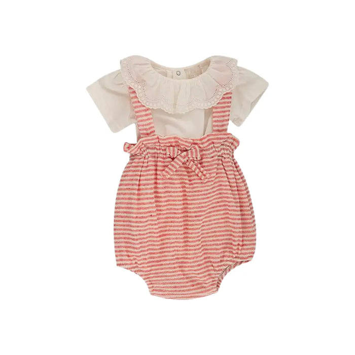 COMPLETO PAGLIACCETTO E BODY CON COLLETTO DA NEONATA LALALU' (8993756479828) (9669965971783)