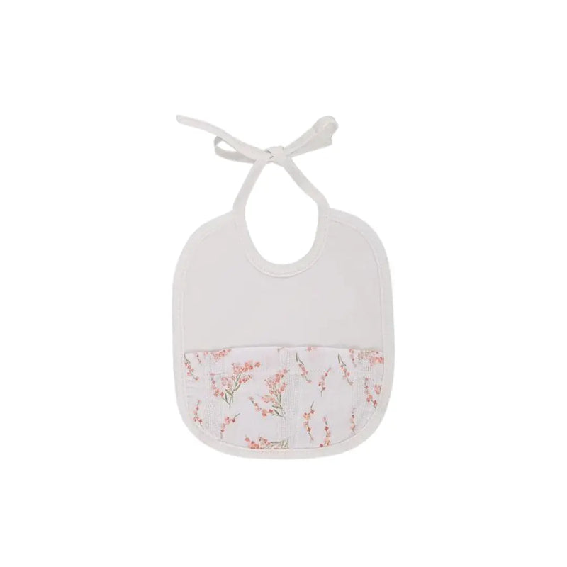 BAVETTA IN COTONE CON INSERTO A TEMA FIORI DA NEONATA LALALU' (8945845207380) (9669966954823)