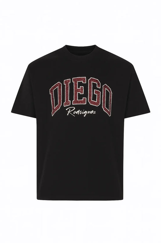 T Shirt Diego Rodriguez Uomo | Logo Diamanti | Nero e Bianco Diego Rodriguez