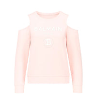 Felpa Balmain Donna | Logo | Senza Spalle | Rosa Balmain