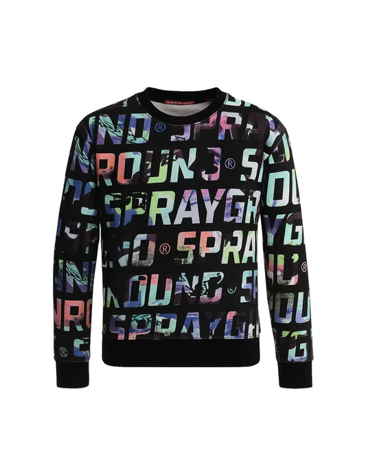 Felpa Sprayground | Logo All Over | Nero Sprayground