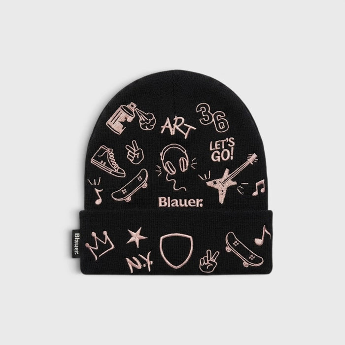 Blauer Nero con Stampa | Cappello Junior R1 Blauer