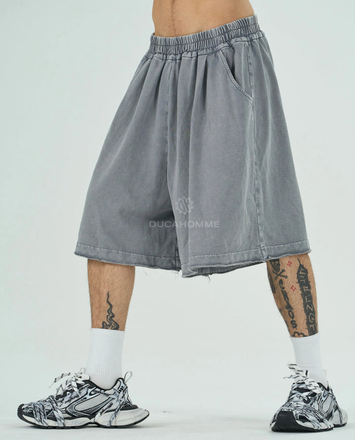 Pantaloncino Oversize Duca Homme Slavato Grigio Chiaro Duca Homme