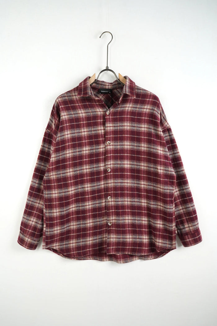Camicia Quadri Duca Homme Oversize Bordeaux Duca Homme