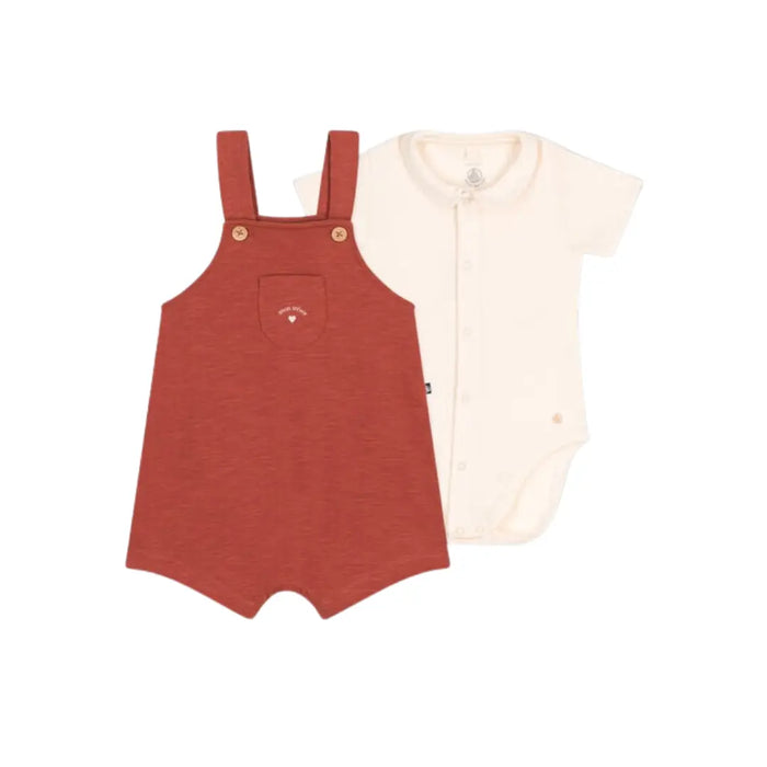 COMPLETO SALOPETTE BEBÈ IN JERSEY FIAMMATO PETIT BATEAU (8993694843220) (9670041239879)