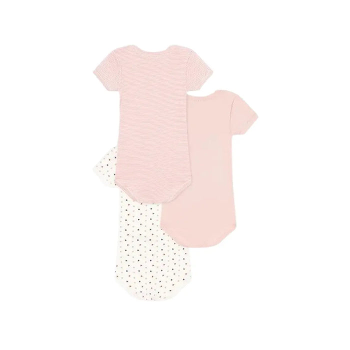 CONFEZIONE DA 3 BODY BEBÈ A MANICHE CORTE IN COTONE CON MINI CUORI PETIT BATEAU (8860715188564) (9670052741447)