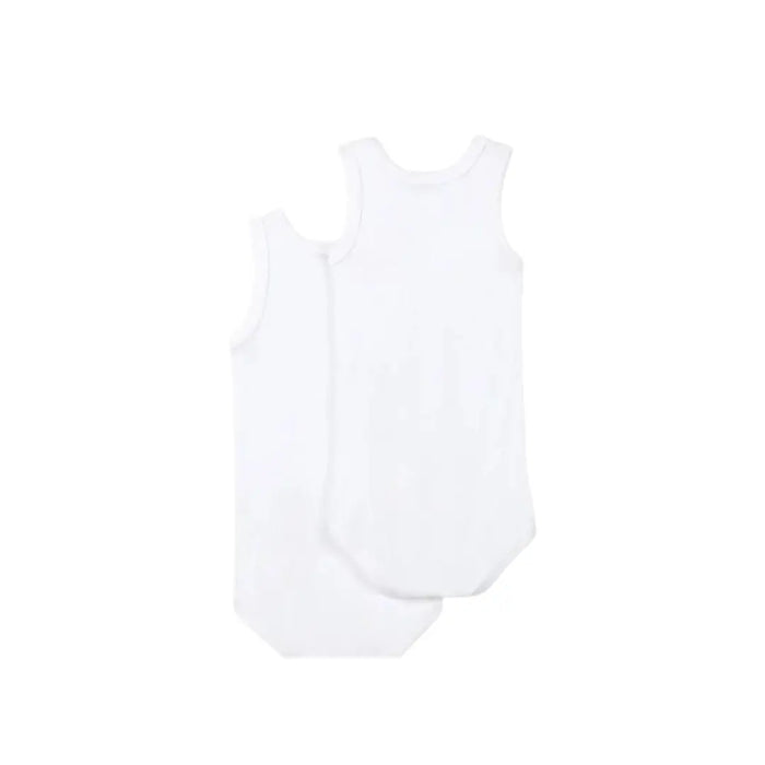 CONFEZIONE DA 2 BODY BIANCHI SENZA MANICHE BEBÈ PETIT BATEAU (8865269023060) (9670050349383)