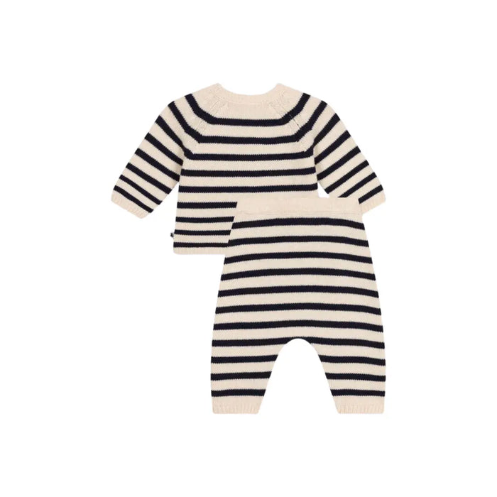 COMPLETO IN TRICOT DI LANA E COTONE A RIGHE MARINIÈRE PER BEBÈ PETIT BATEAU (8853735342420) (9670054641991)