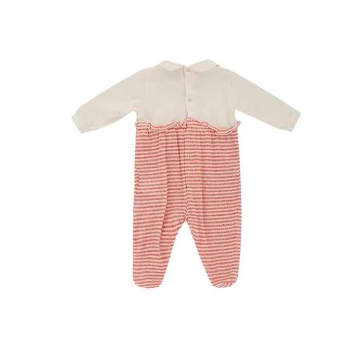 TUTINA IN MAGLIA LINOCOTONE CON ROUCHE E FANTASIA A RIGHE DA NEONATA LALALU' (8945778000212) (9669967544647)