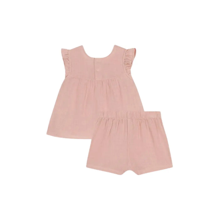 COMPLETO BLUSA E SHORTS BEBÈ IN GARZA DI COTONE PETIT BATEAU (8853506752852) (9670057296199)