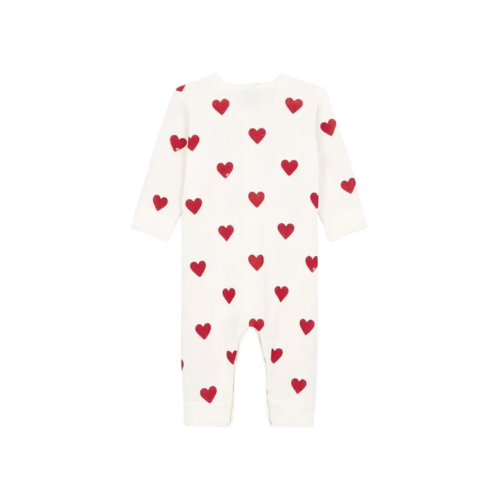 TUTINA PIGIAMA SENZA PIEDI BEBÈ IN COTONE MOTIVO CUORE PETIT BATEAU (8853568782676) (9670056214855)