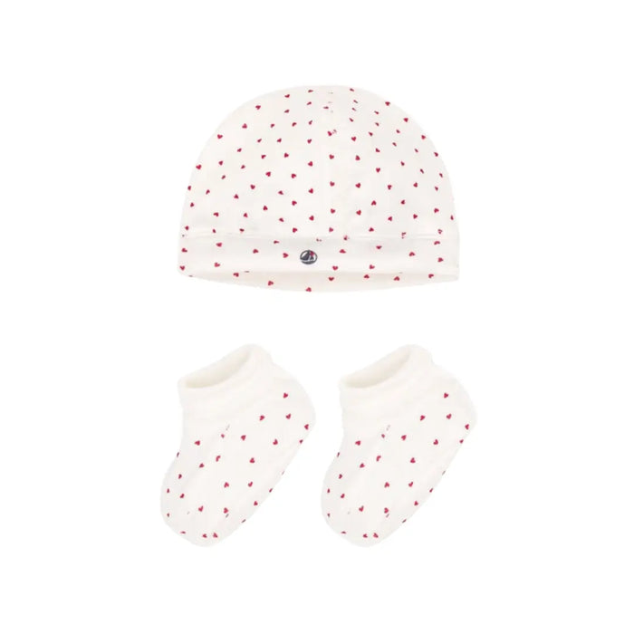 SET CAPPELINO E SCARPETTE DA CULLA CUORI PETIT BATEAU (8853766209876) (9670054478151)